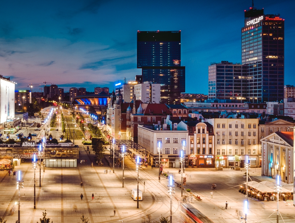 Katowice nocą